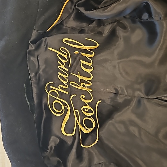 WOMEN'S PHARD COCKTAIL LONG WOOL ANS LEATHER DRESS COAT JACKET SZ SMALL $250 - Picture 5 of 6